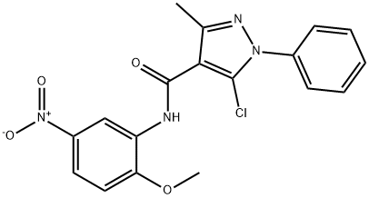 5-chloro-N-{5-nitro-2-methoxyphenyl}-3-methyl-1-phenyl-1H-pyrazole-4-carboxamide Structure