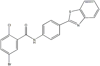 N-[4-(1,3-benzothiazol-2-yl)phenyl]-5-bromo-2-chlorobenzamide 结构式