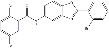 5-bromo-N-[2-(2-bromophenyl)-1,3-benzoxazol-5-yl]-2-chlorobenzamide Structure