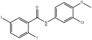 N-(3-chloro-4-methoxyphenyl)-2,5-diiodobenzamide,328254-03-1,结构式