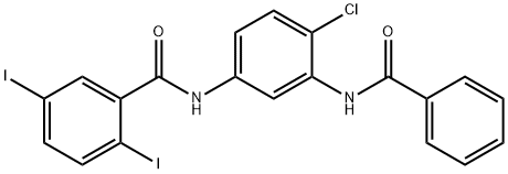 N-[3-(benzoylamino)-4-chlorophenyl]-2,5-diiodobenzamide Structure