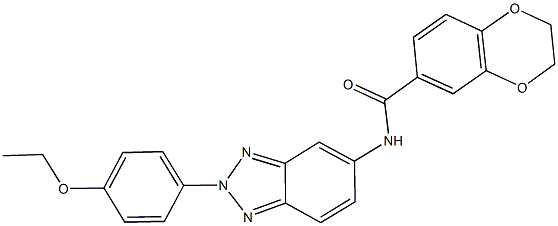 N-[2-(4-ethoxyphenyl)-2H-1,2,3-benzotriazol-5-yl]-2,3-dihydro-1,4-benzodioxine-6-carboxamide 化学構造式