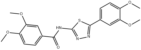 N-[5-(3,4-dimethoxyphenyl)-1,3,4-thiadiazol-2-yl]-3,4-dimethoxybenzamide 结构式