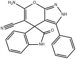 328261-44-5 6-amino-2'-oxo-3-phenyl-1,1',3',4-tetrahydrospiro(pyrano[2,3-c]pyrazole-4,3'-[2'H]-indole)-5-carbonitrile