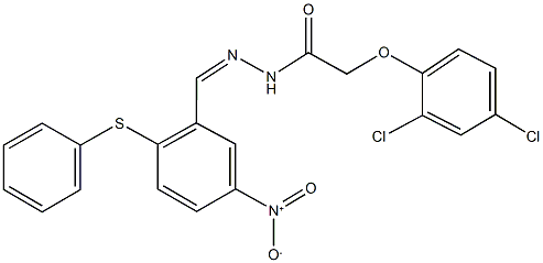 2-(2,4-dichlorophenoxy)-N'-[5-nitro-2-(phenylsulfanyl)benzylidene]acetohydrazide Struktur