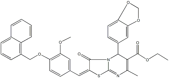 ethyl 5-(1,3-benzodioxol-5-yl)-2-[3-methoxy-4-(1-naphthylmethoxy)benzylidene]-7-methyl-3-oxo-2,3-dihydro-5H-[1,3]thiazolo[3,2-a]pyrimidine-6-carboxylate|