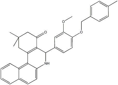 5-{3-methoxy-4-[(4-methylbenzyl)oxy]phenyl}-2,2-dimethyl-2,3,5,6-tetrahydrobenzo[a]phenanthridin-4(1H)-one,328266-20-2,结构式