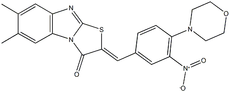 2-[3-nitro-4-(4-morpholinyl)benzylidene]-6,7-dimethyl[1,3]thiazolo[3,2-a]benzimidazol-3(2H)-one Structure