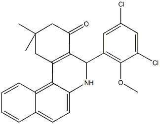 5-(3,5-dichloro-2-methoxyphenyl)-2,2-dimethyl-2,3,5,6-tetrahydrobenzo[a]phenanthridin-4(1H)-one Structure