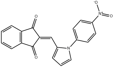 2-[(1-{4-nitrophenyl}-1H-pyrrol-2-yl)methylene]-1H-indene-1,3(2H)-dione Struktur