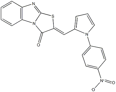 2-[(1-{4-nitrophenyl}-1H-pyrrol-2-yl)methylene][1,3]thiazolo[3,2-a]benzimidazol-3(2H)-one Structure