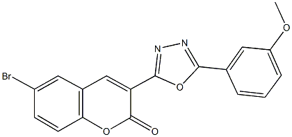 6-bromo-3-{5-[3-(methyloxy)phenyl]-1,3,4-oxadiazol-2-yl}-2H-chromen-2-one Structure