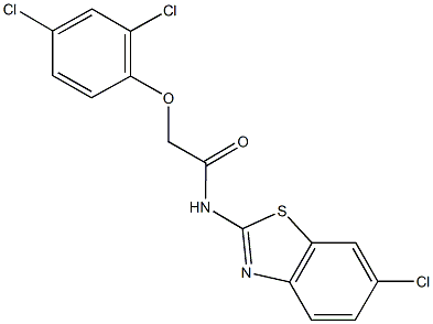 N-(6-chloro-1,3-benzothiazol-2-yl)-2-(2,4-dichlorophenoxy)acetamide 化学構造式