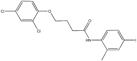 4-(2,4-dichlorophenoxy)-N-(4-iodo-2-methylphenyl)butanamide,328269-86-9,结构式