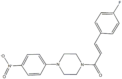 1-[3-(4-fluorophenyl)acryloyl]-4-{4-nitrophenyl}piperazine Struktur