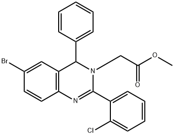 methyl (6-bromo-2-(2-chlorophenyl)-4-phenylquinazolin-3(4H)-yl)acetate Structure