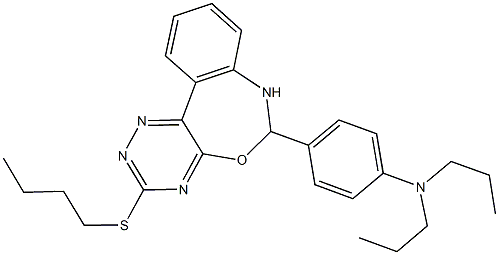 4-[3-(butylsulfanyl)-6,7-dihydro[1,2,4]triazino[5,6-d][3,1]benzoxazepin-6-yl]-N,N-dipropylaniline 结构式