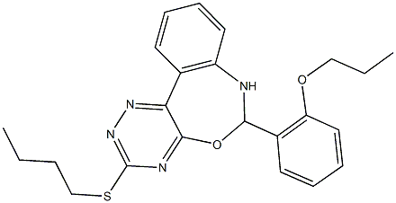 3-(butylsulfanyl)-6-(2-propoxyphenyl)-6,7-dihydro[1,2,4]triazino[5,6-d][3,1]benzoxazepine Struktur