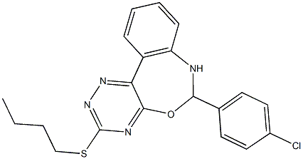 3-(butylsulfanyl)-6-(4-chlorophenyl)-6,7-dihydro[1,2,4]triazino[5,6-d][3,1]benzoxazepine,328271-80-3,结构式