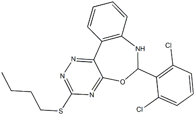 3-(butylsulfanyl)-6-(2,6-dichlorophenyl)-6,7-dihydro[1,2,4]triazino[5,6-d][3,1]benzoxazepine 结构式