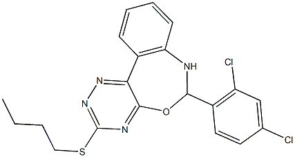 3-(butylsulfanyl)-6-(2,4-dichlorophenyl)-6,7-dihydro[1,2,4]triazino[5,6-d][3,1]benzoxazepine Struktur