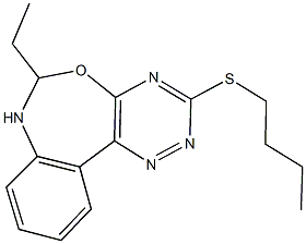 3-(butylsulfanyl)-6-ethyl-6,7-dihydro[1,2,4]triazino[5,6-d][3,1]benzoxazepine,328271-93-8,结构式