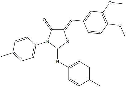 5-(3,4-dimethoxybenzylidene)-3-(4-methylphenyl)-2-[(4-methylphenyl)imino]-1,3-thiazolidin-4-one|