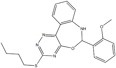 3-(butylsulfanyl)-6-(2-methoxyphenyl)-6,7-dihydro[1,2,4]triazino[5,6-d][3,1]benzoxazepine Structure