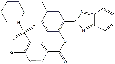 2-(2H-1,2,3-benzotriazol-2-yl)-4-methylphenyl 4-bromo-3-(1-piperidinylsulfonyl)benzoate|