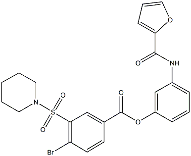 3-(2-furoylamino)phenyl 4-bromo-3-(1-piperidinylsulfonyl)benzoate Structure