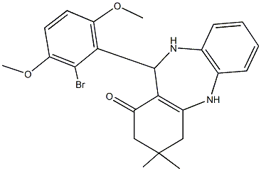 11-(2-bromo-3,6-dimethoxyphenyl)-3,3-dimethyl-2,3,4,5,10,11-hexahydro-1H-dibenzo[b,e][1,4]diazepin-1-one,328274-90-4,结构式