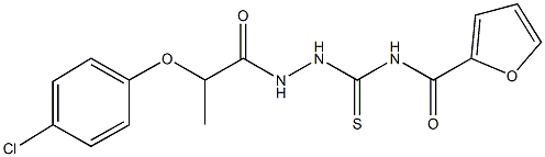 N-({2-[2-(4-chlorophenoxy)propanoyl]hydrazino}carbothioyl)-2-furamide,328277-75-4,结构式