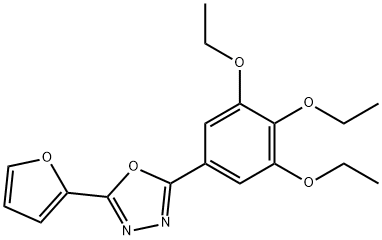 2-(2-furyl)-5-(3,4,5-triethoxyphenyl)-1,3,4-oxadiazole 化学構造式