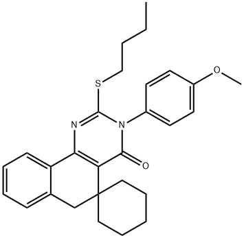 2-(butylsulfanyl)-3-(4-methoxyphenyl)-5,6-dihydrospiro(benzo[h]quinazoline-5,1'-cyclohexane)-4(3H)-one|