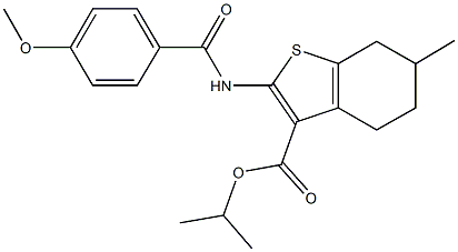 isopropyl 2-[(4-methoxybenzoyl)amino]-6-methyl-4,5,6,7-tetrahydro-1-benzothiophene-3-carboxylate Structure