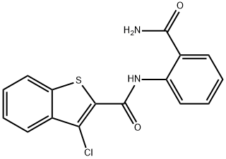 N-[2-(aminocarbonyl)phenyl]-3-chloro-1-benzothiophene-2-carboxamide Struktur