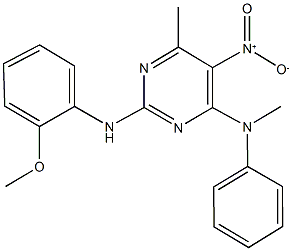 5-nitro-2-(2-methoxyanilino)-4-methyl-6-(methylanilino)pyrimidine|