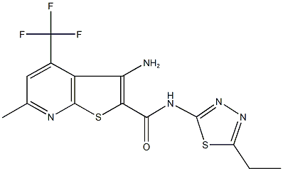 3-amino-N-(5-ethyl-1,3,4-thiadiazol-2-yl)-6-methyl-4-(trifluoromethyl)thieno[2,3-b]pyridine-2-carboxamide Structure