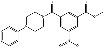 methyl 3-nitro-5-[(4-phenyl-1-piperazinyl)carbonyl]benzoate 结构式