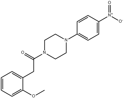 1-{4-nitrophenyl}-4-[(2-methoxyphenyl)acetyl]piperazine Struktur