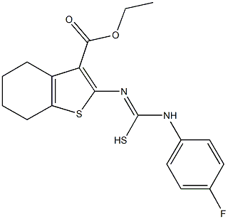 N'-[3-(ethoxycarbonyl)-4,5,6,7-tetrahydro-1-benzothien-2-yl]-N-(4-fluorophenyl)carbamimidothioic acid Structure