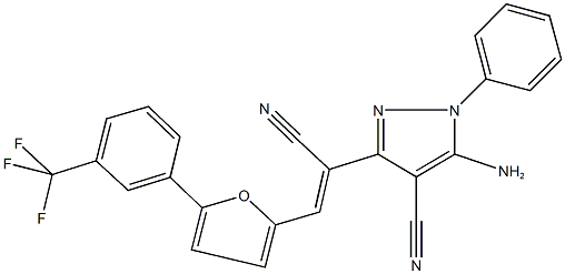 5-amino-3-(1-cyano-2-{5-[3-(trifluoromethyl)phenyl]-2-furyl}vinyl)-1-phenyl-1H-pyrazole-4-carbonitrile|