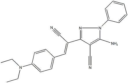 5-amino-3-{1-cyano-2-[4-(diethylamino)phenyl]vinyl}-1-phenyl-1H-pyrazole-4-carbonitrile Structure