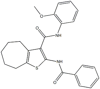 2-(benzoylamino)-N-(2-methoxyphenyl)-5,6,7,8-tetrahydro-4H-cyclohepta[b]thiophene-3-carboxamide Structure