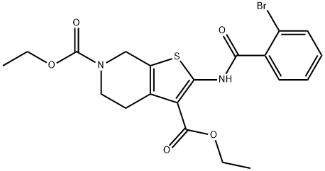diethyl 2-[(2-bromobenzoyl)amino]-4,7-dihydrothieno[2,3-c]pyridine-3,6(5H)-dicarboxylate Struktur