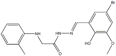 N'-(5-bromo-2-hydroxy-3-methoxybenzylidene)-2-(2-toluidino)acetohydrazide Structure