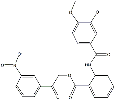 2-{3-nitrophenyl}-2-oxoethyl 2-[(3,4-dimethoxybenzoyl)amino]benzoate Structure