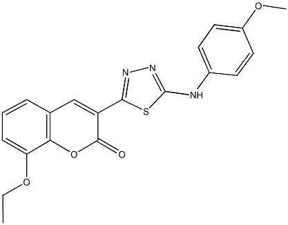8-ethoxy-3-[5-(4-methoxyanilino)-1,3,4-thiadiazol-2-yl]-2H-chromen-2-one,328555-46-0,结构式