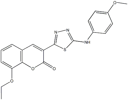 8-ethoxy-3-[5-(4-methoxyanilino)-1,3,4-thiadiazol-2-yl]-2H-chromen-2-one 化学構造式