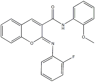 2-[(2-fluorophenyl)imino]-N-(2-methoxyphenyl)-2H-chromene-3-carboxamide Struktur